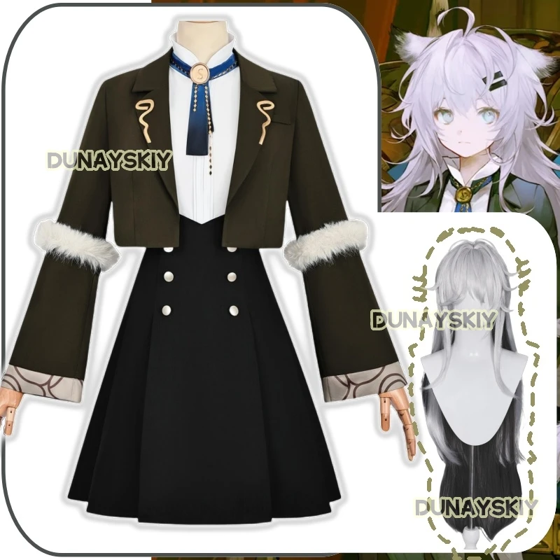 Anime Game Arknights Operator Lappland Cosplay Costume Childhood Coat Skirt Uniform Full Set Wig Woman Cute Christmas Suit