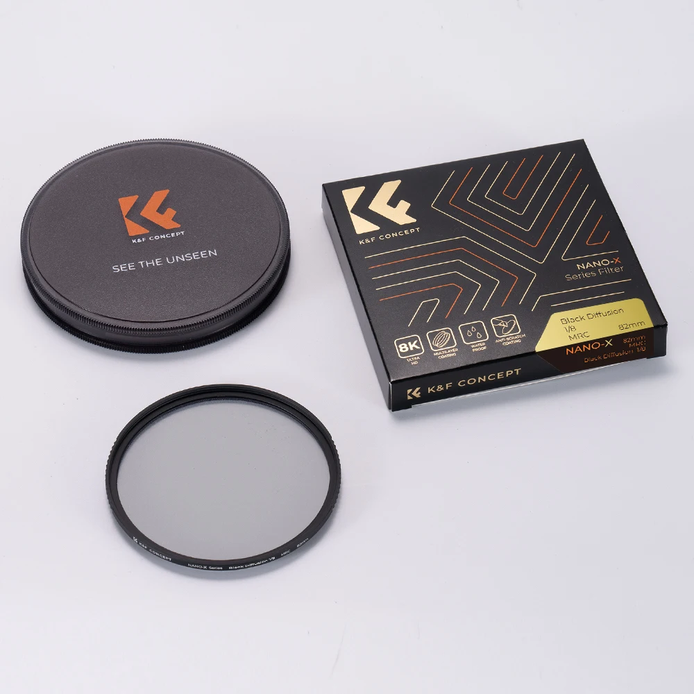 K&F Concept Nano-X Black Mist 1/4 Filter 43mm 46mm 49mm 52mm 55mm 58mm 67mm 72mm 77mm 95mm 82mm Black Mist Diffusion 1/4 Filter