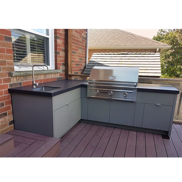 Custom Outdoor Kitchen Set, aço inoxidável 304 com churrasqueira