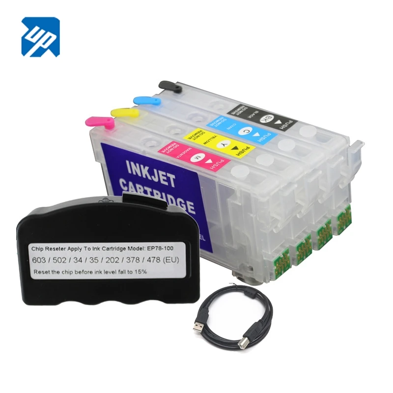 405 405xl Chip Resetter and refillable Cartridge For Epson WF-3820 WF-3825 WF-4820 WF-4825 WF-4830 WF-7830 7820 WF-7835 WF-7840