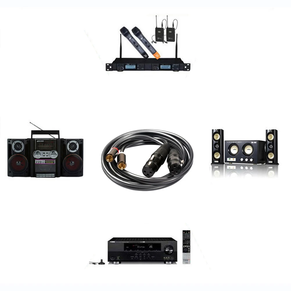 

Dual Male to Dual XLR Male Audio Cable Professional Signal Patch Converter for Headphone HiFi Durability Gold Plated