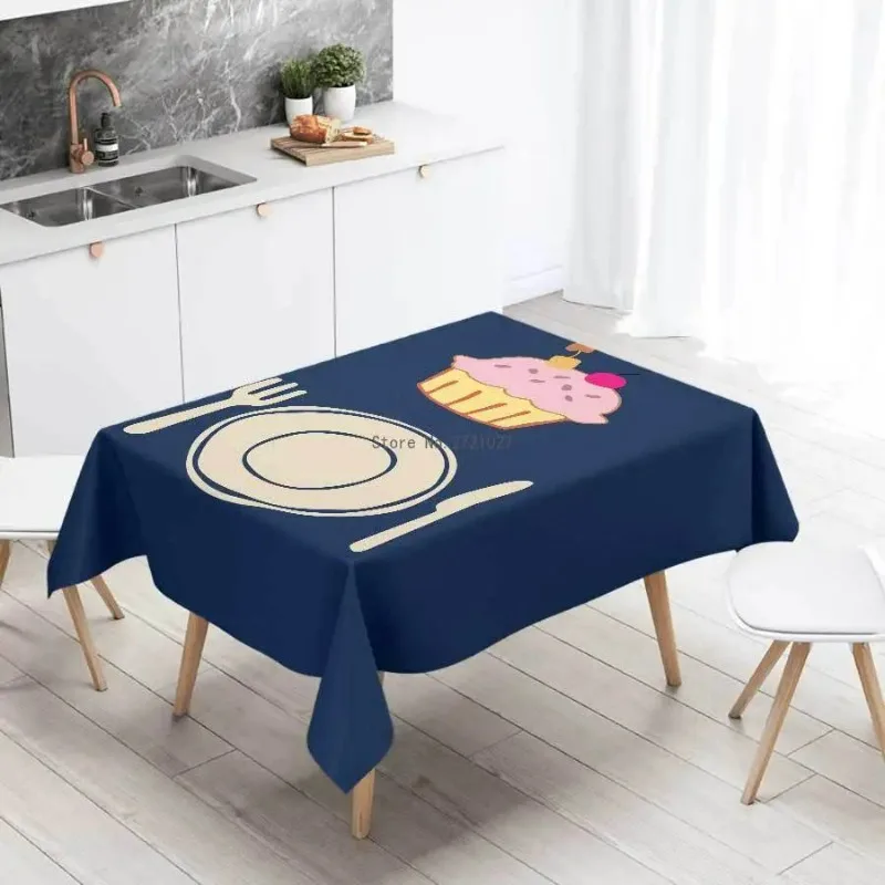 Nordic Niche Fresh Cartoon Geometric Yellow Blue White Tablecloth Rectangular Coffee Table Table Mat Hotel Tablecloth