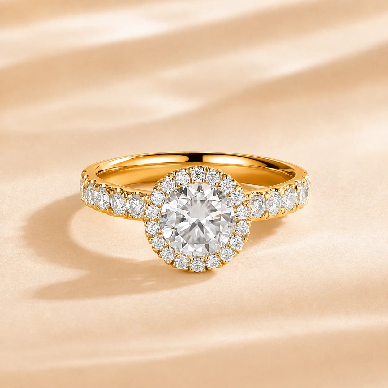 Maßgefertigter Labor-Diamantring 9K 14K VVS-Klarheit D-Farbe 1ct bis 3ct Gold Verlobungs- Versprechen- Hochzeits- Jubiläumsring für Damen