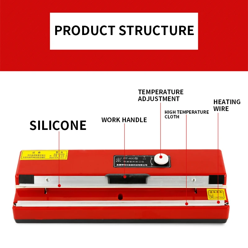 Máquina De Vedação De Filme Plástico Folha De Alumínio Saco De Chá Kraft Saco De Papel, Bolo De Lua Selagem, Desktop, Novo Produto, 400