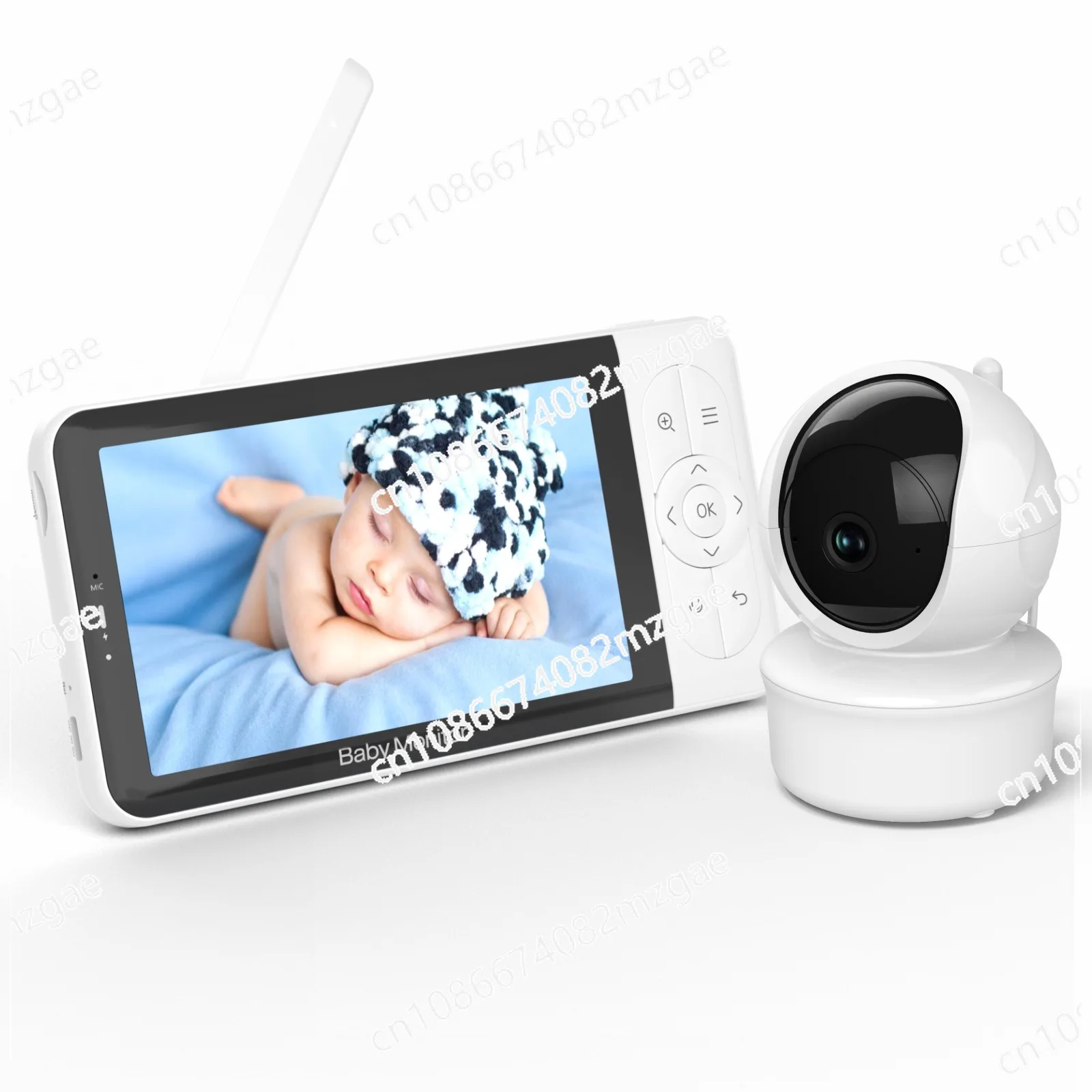5 inch baby monitor two-way intercom night vision wireless temperature detection baby monitor