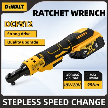 DEWALT DCF512 Brushless Ratchet ประแจมุมขวาความเร็วตัวแปรประแจไฟ LED ไร้สาย 20V แบตเตอรี่เครื่องมือ