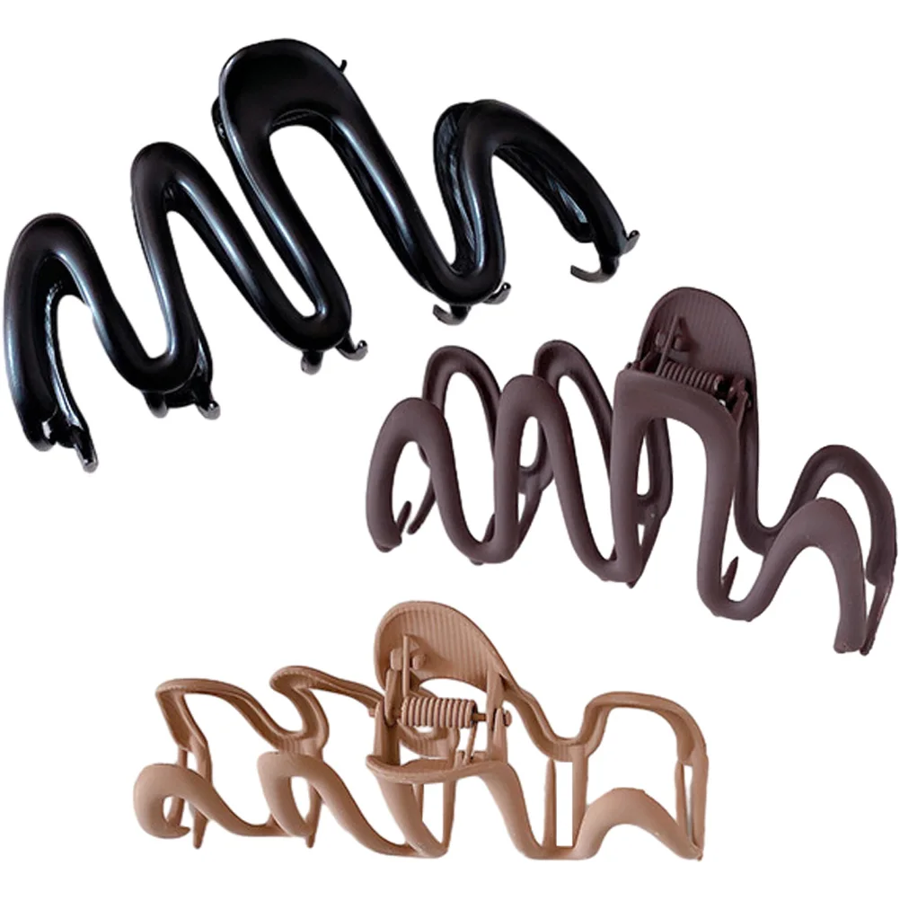 

3pcs Matte Claw Hair Clips for Women Jaw Thick Thin Hair Styling Accessories Chocolate Khaki Black