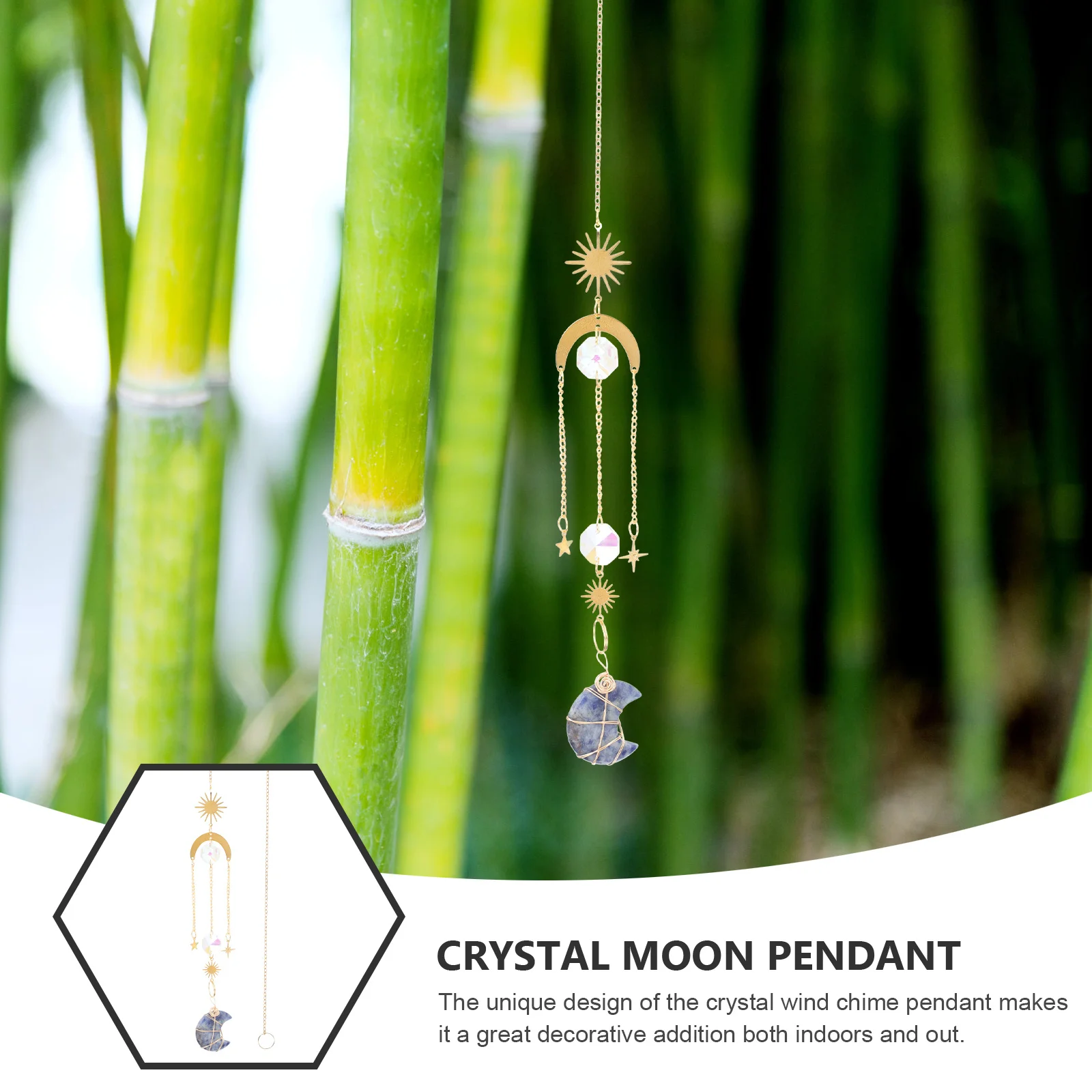 

Crystal Moon Pendant Window Hanging Ornament Decor Sympathy Gifts Crystal Hanging Adornment Garden Ornament