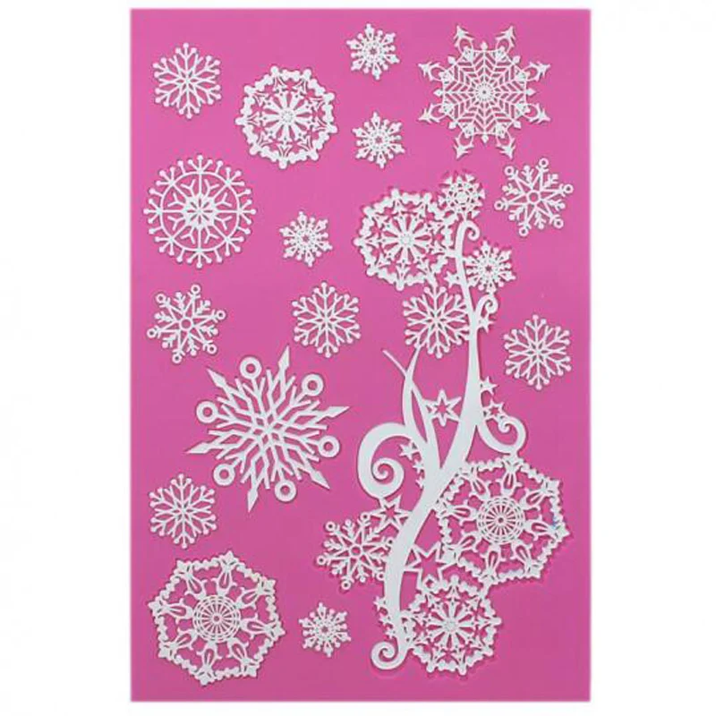 Baking Crystal Snowflake Silicone Lace Mat Mold Cake Border Sugar Dress Decoration Tools DIY Handmade Fondant Silicone Pad