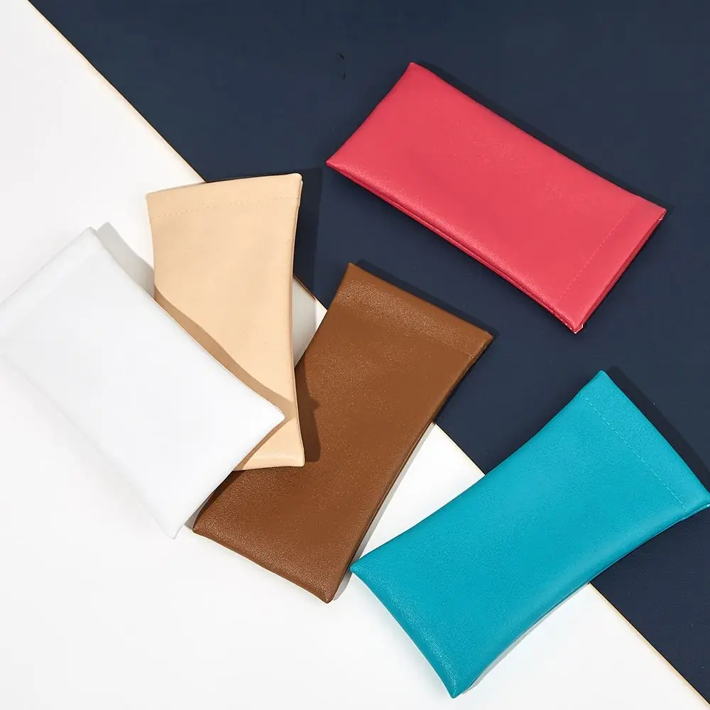 Pu Leather Mini Cosmetic Bag Leaf Spring Bag Purse Eyeglass Bag Earphone Bag Jewelry Storage Bag Glasses Bag Change Storage