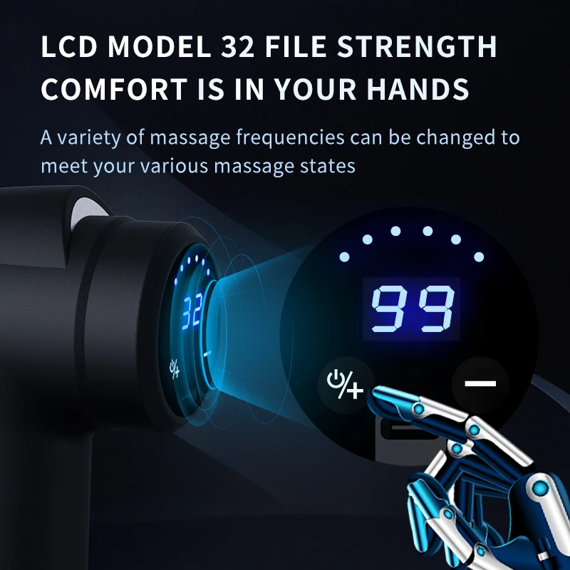 Electric Massage Gun Deep Tissue Facial Massgaer 99 Levels Arms Back Leg Muscle Relaxing For Body Back Arm Sport Fitness
