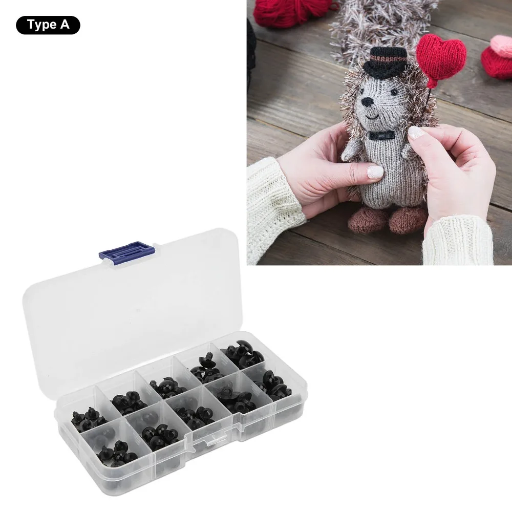 100PCS Accessories Multi Sizes Safety Eyes Resin Black Eyes Round Eyes