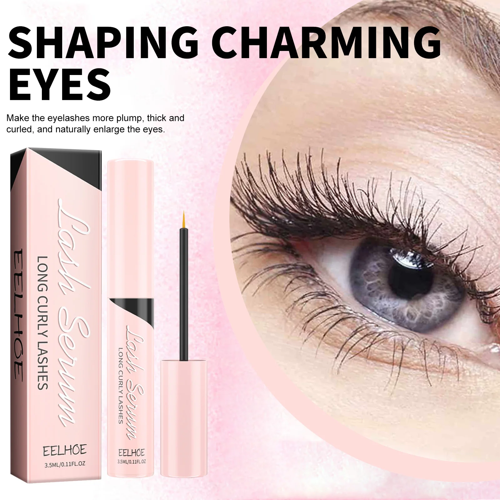 EELHOE Ginseng Root Lashes Serum ขนตาธรรมชาติ Curling Fast Growth เพรียวบางหนาเต็มรูปแบบที่มีประสิทธิภาพแต่งหน้าดูแล