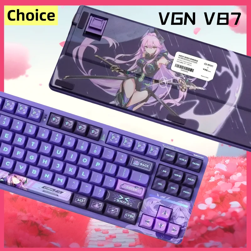 Imagem -01 - Pro Athena Teclado Mecânico Modo Hot Swap Jogos Dinâmicos Junta do Teclado Pbt Keycap pc Gamer Ergonômico Win Mac Vgn-v87 pro athena teclado mecanico modo hot swap jogos dinamicos junta do teclado pbt keycap pc gamer ergonomico win mac vgn v87 01
