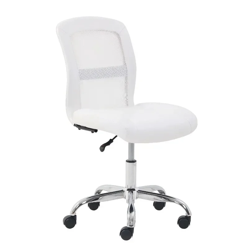 Mid-Back, Vinyl Mesh Task Office Chair, White
