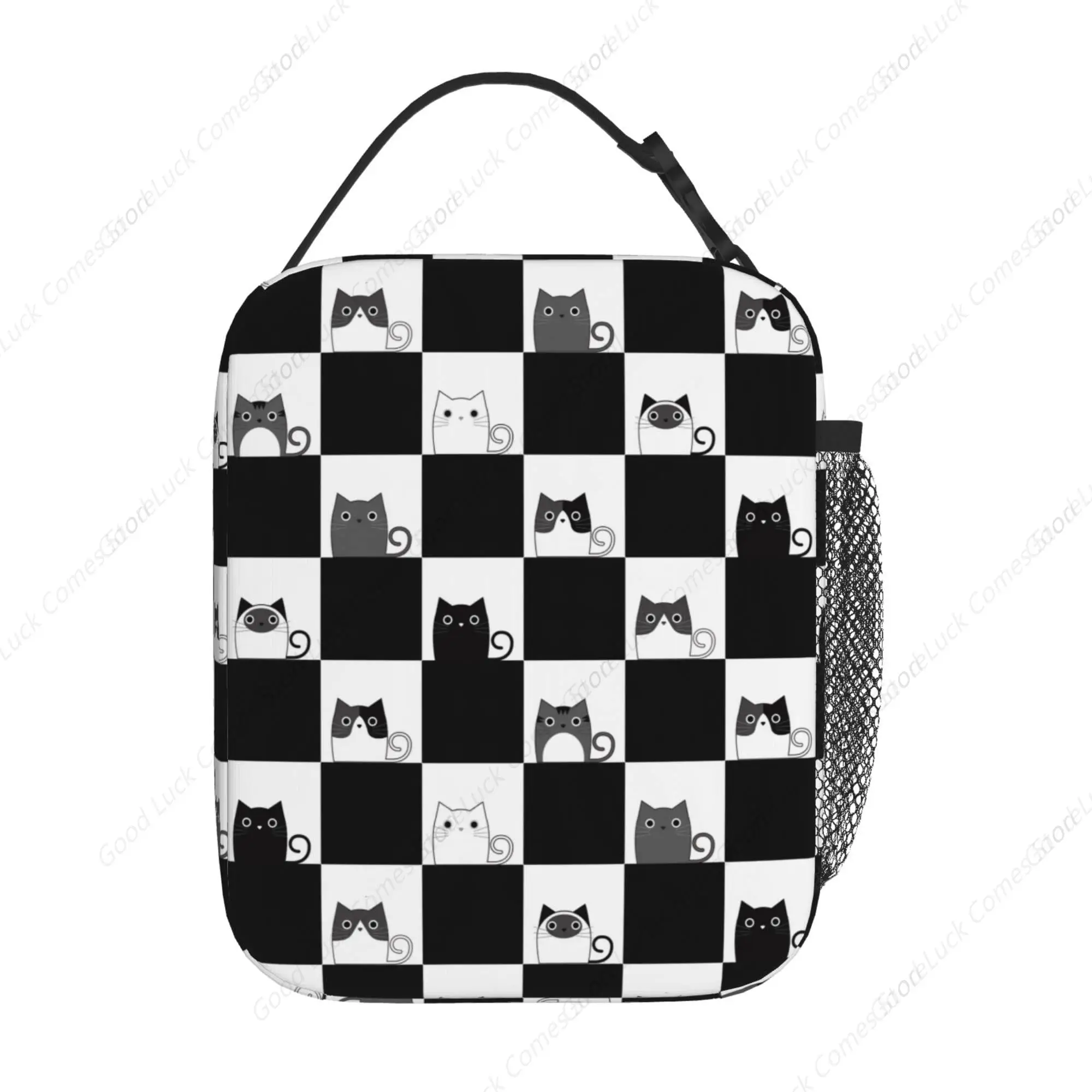 Cats Lunch Bag, Reusable Insulated Lunch Box Large Capacity Meal Tote for Kids Women Men Cooler Bag, Durability of Zippered Bag