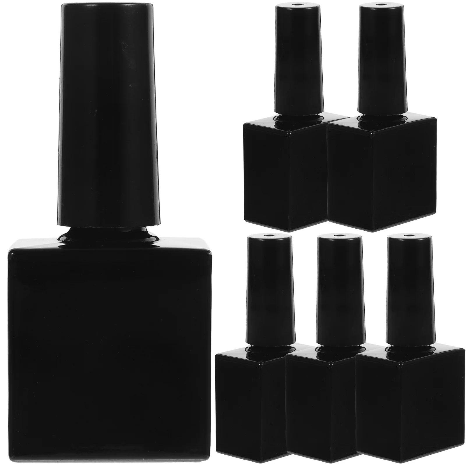 6Pcs Small Glass Gel Polish Bottles Tightly Sealed Portable for Beach and Travel Empty Nail Polish Bottles with Brush