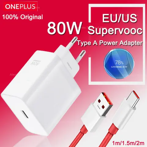 Oneplus Charger Original Supervooc 80w Type-A Adapter Super Fast Charging Cable 100w Type C One Plus 13 10 Pro 11 Nord CE 3 5 4