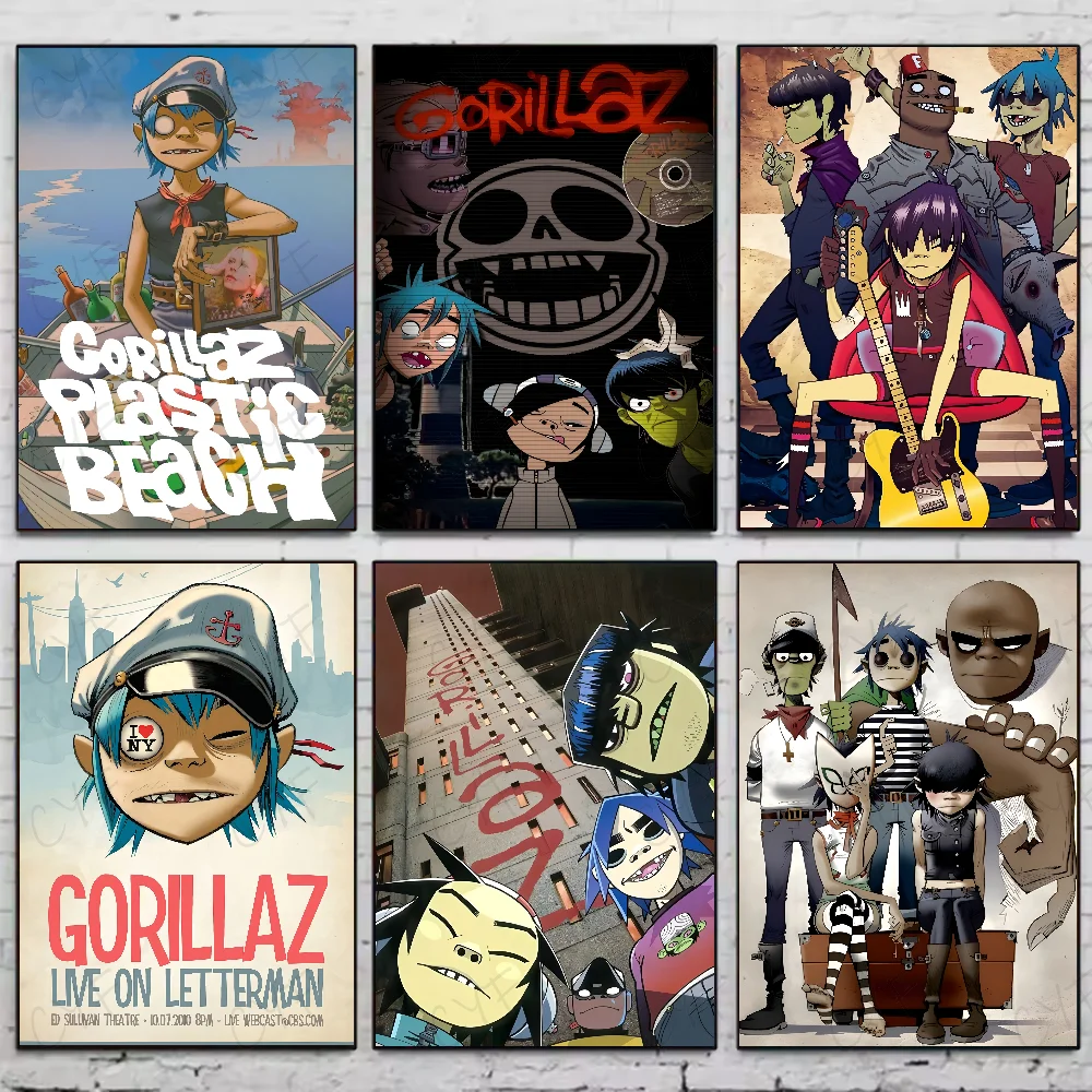 1PC Band G-Gorillaz Music Cool Poster Waterproof Wall Art Sticker