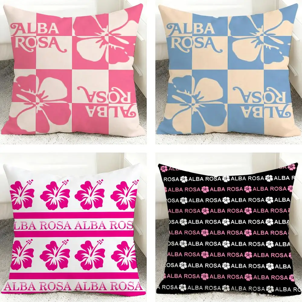 Fashion A-ALBA R-ROSA Cushion Cover 40x40cm Square Decorative Sofa Cushion Cover Bedroom Living Room Home Decor Gift