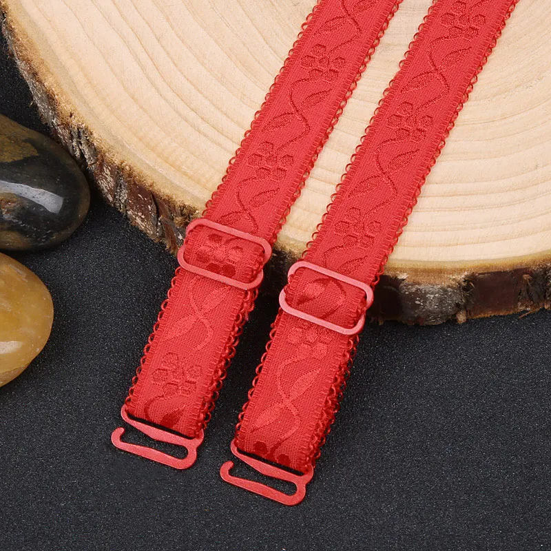 1Pair Embroidered Bra Strap Replacement Elastic Shoulder Strap Adjustable Women Underwear Accessories