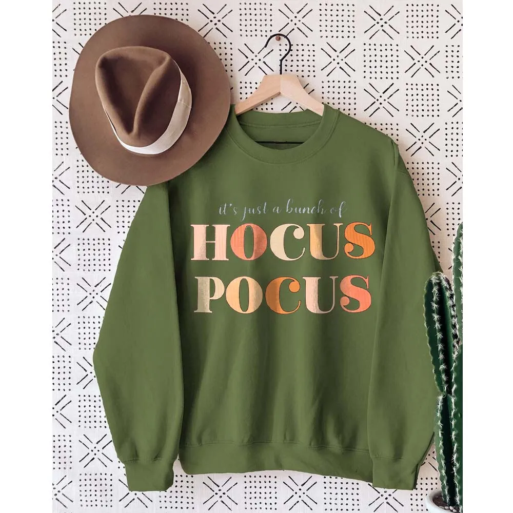 Rheaclots It\'s Just a Bunch of Hocus Pocus Print Women\'s Cotton Female Cute Long Sleeves Sweatshirt