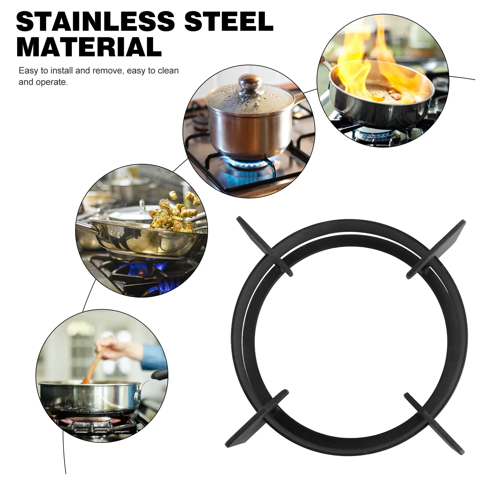 

Nonslip Cast Iron Gas Stove Racks Wok Pan Support Bracket Easy Install Detach Kitchen Accessory Metal Gas Stove Rack