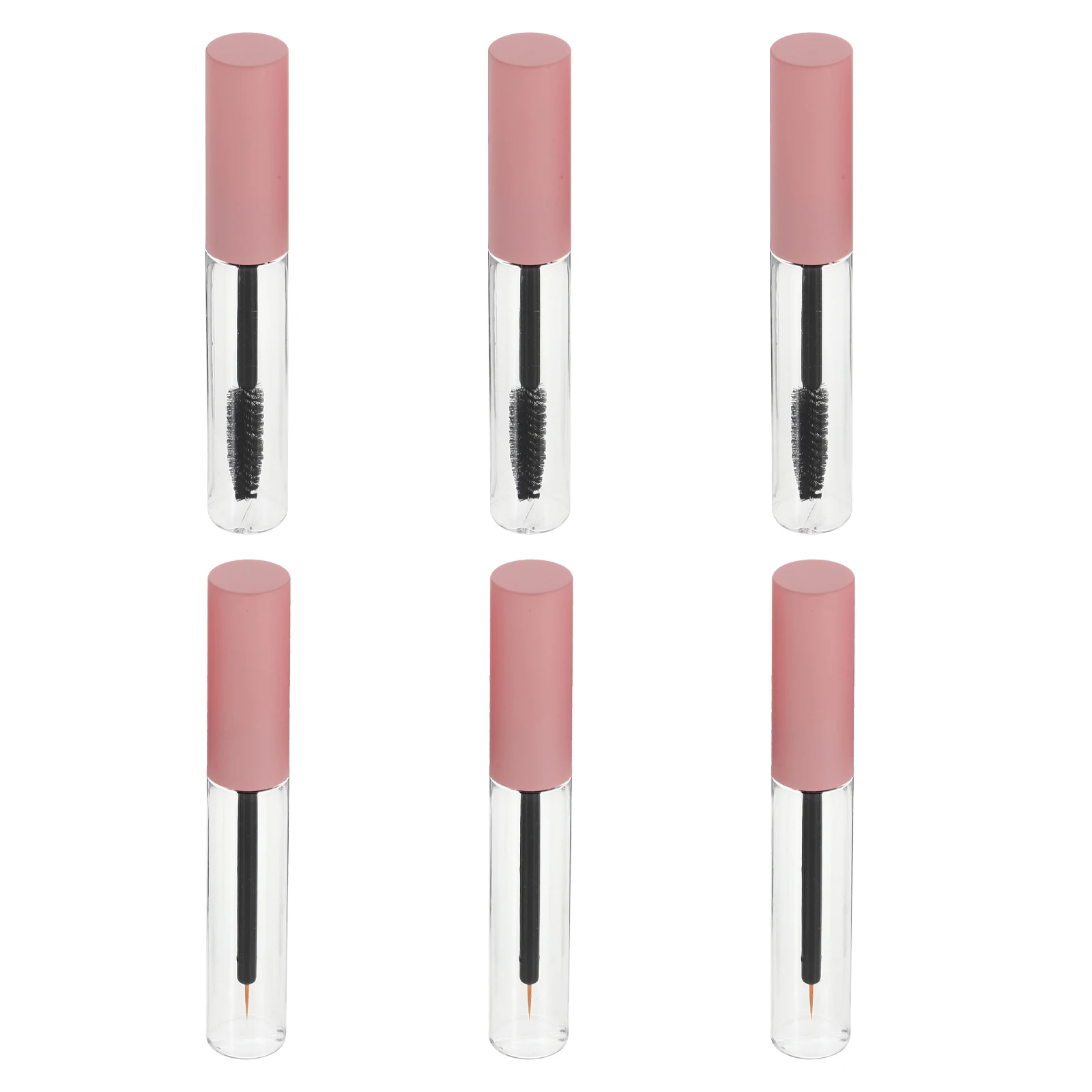 6 ชิ้นมาสคาร่าหลอดอายไลเนอร์ลิปกลอสและคิ้วหลอดมินิใสเปล่าการเติมขนตา