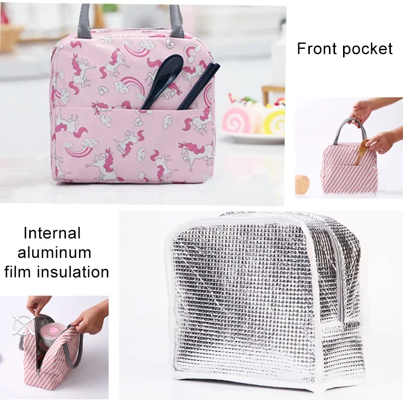 Thermal Insulated Bag High Capcity Lunch Box For Women Portable Fridge Cooler Handbags Waterproof Kawaii Food Bag for Work Tote