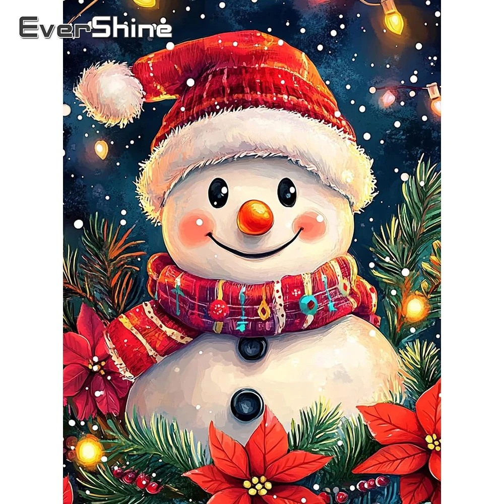 Evershine 5D DIY Diamant Mosaik Schneemann Handarbeiten Diamant Malerei Winter Landschaft Bild Strass Stickerei Handwerk