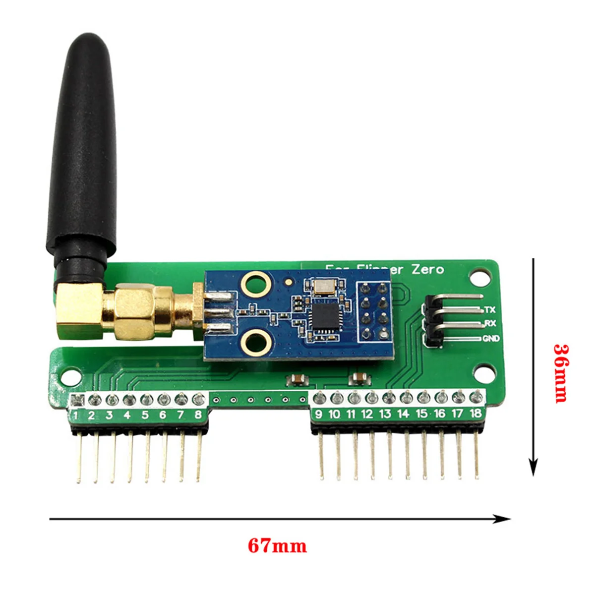 Dla flippera Zero CC1101 moduł SubGhz moduł z anteną 433MHz szerszy zasięg