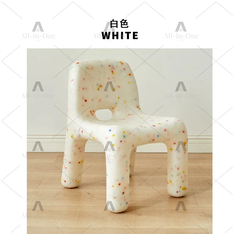 Eco-friendly Plastic Ins Internet Celebrity Kindergarten Baby Table and Chair Designer Backrest Outdoor Small Bench