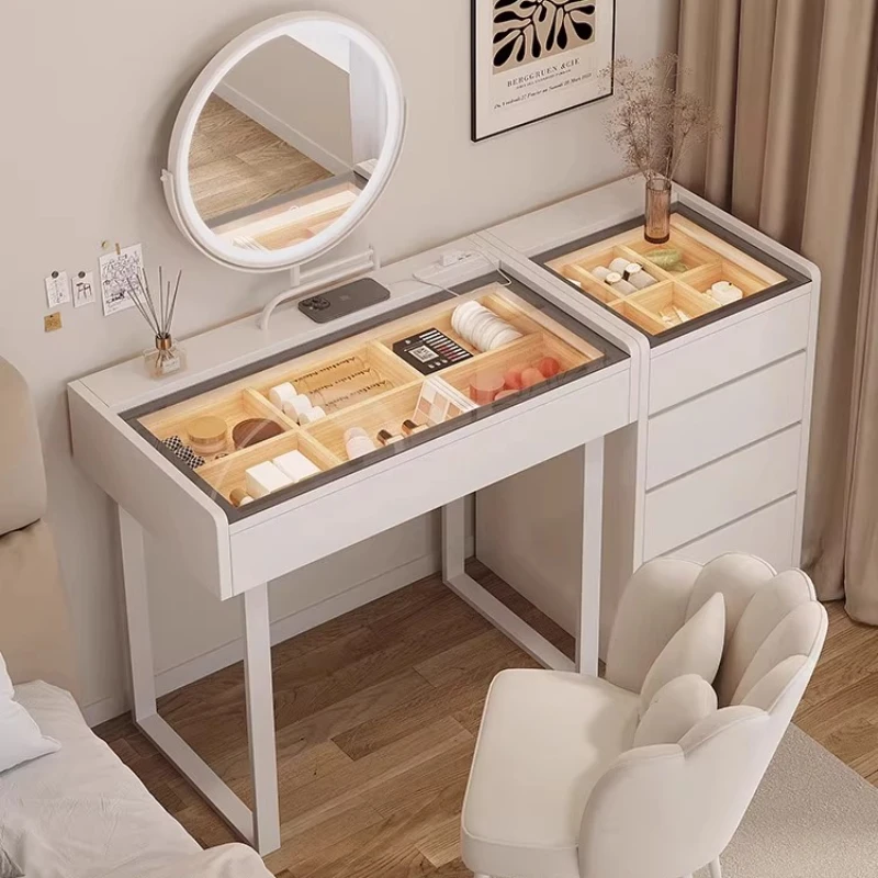 dressing table with light mirror vanity stool Drawer for clothes makeup  toiletries vanity table Hairstyles bedroom furniture - AliExpress 1503