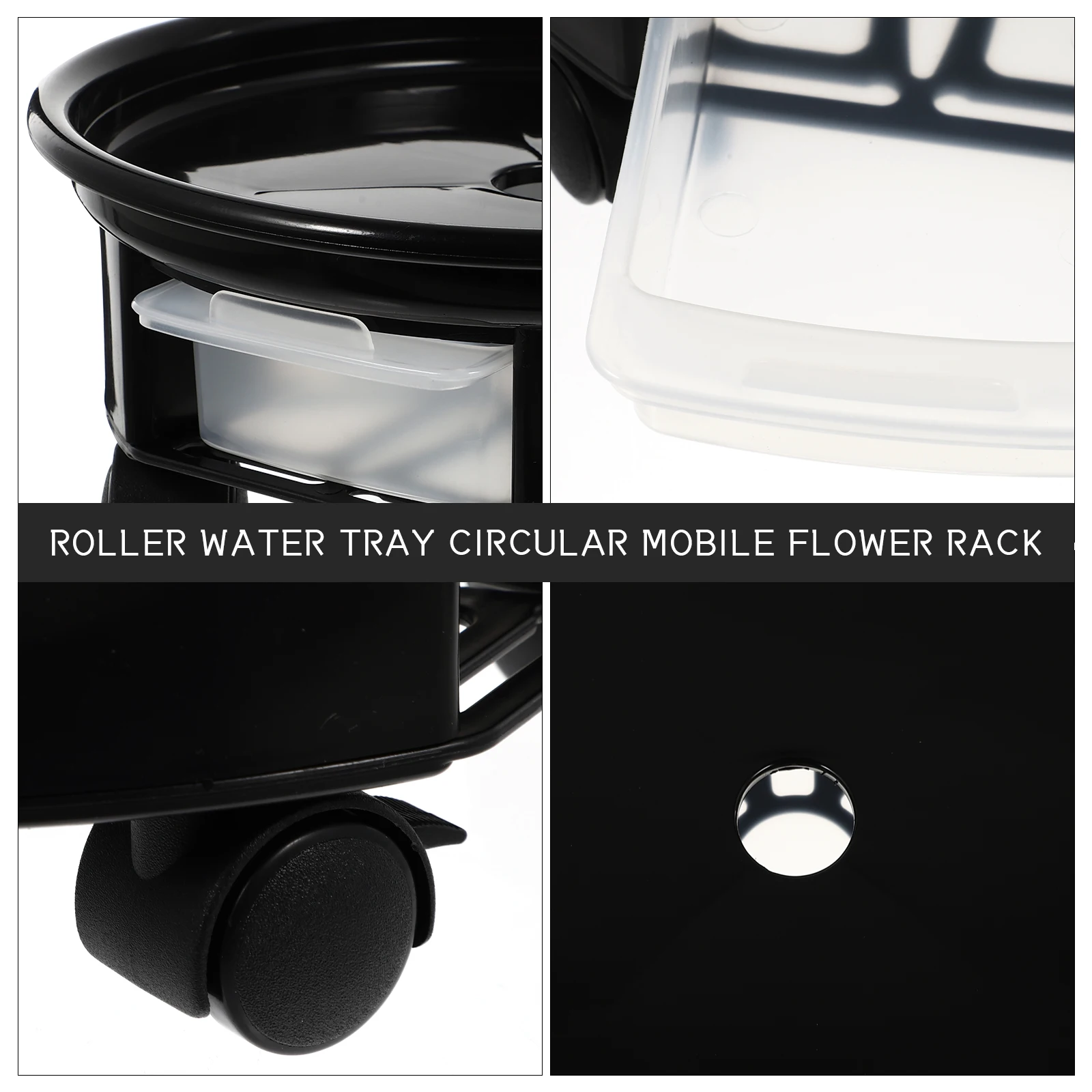

Wheeled Flowerpot Tray Rolling Saucer Rack With Storage Bottom Durable Plastic Plant Pot Stand Garden Supplies Flowerpot Rack