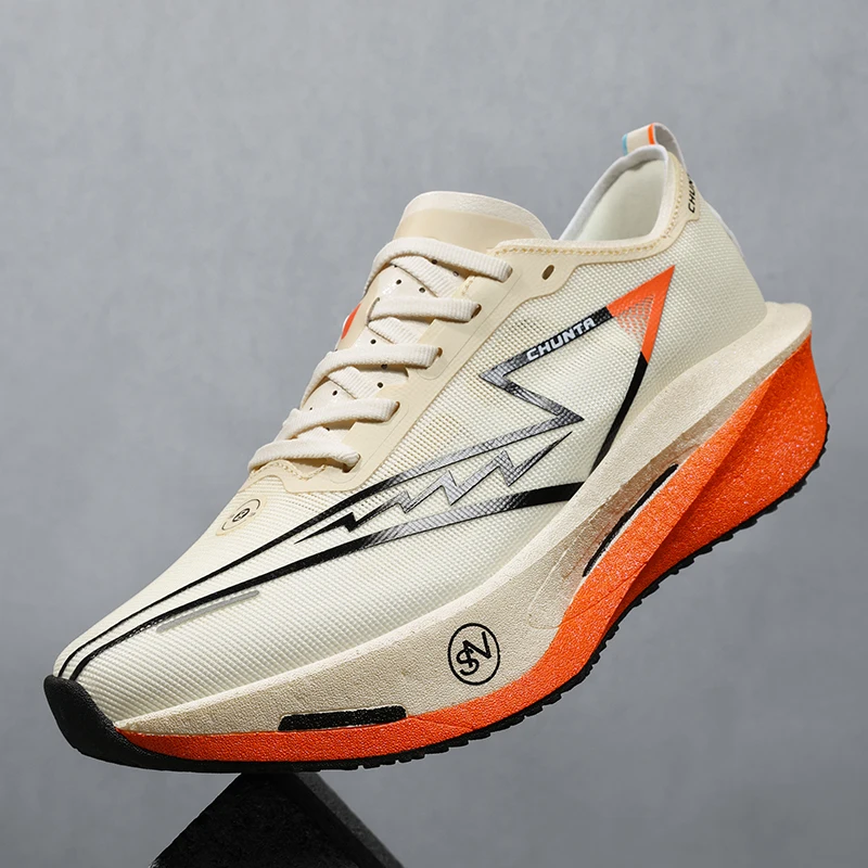 High-quality Marathon Men's and Women's Running Shoes Carbon Shock-Absorbing Running Shoes Breathable Sports Training Shoes 45