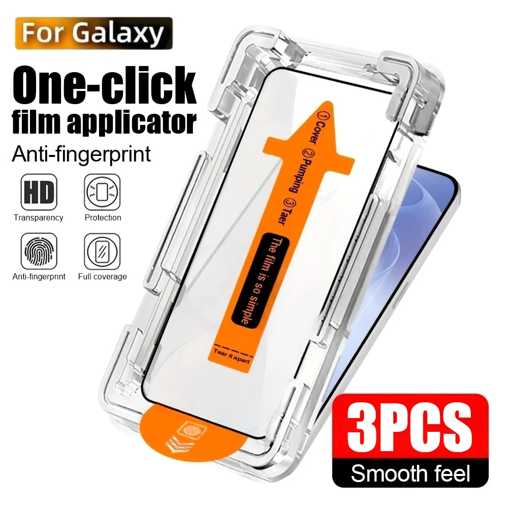 3Pcs Ultra Clear Screen Protector for Samsung Galaxy S25 Edge S24 S23 Ultra S22 S21 Plus S24 S23 FE Easy Install Tempered Glass