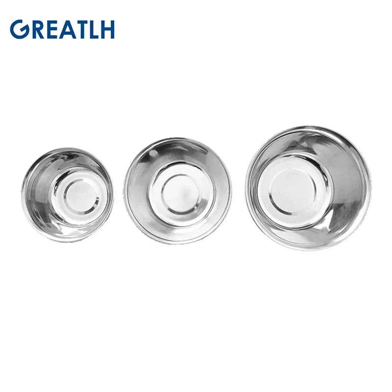 GREATLH 1pcs Medical Stainless Steel Bowl for Medicine Change Eating Bowl Orthopedic Instrument Small Medium Large pet