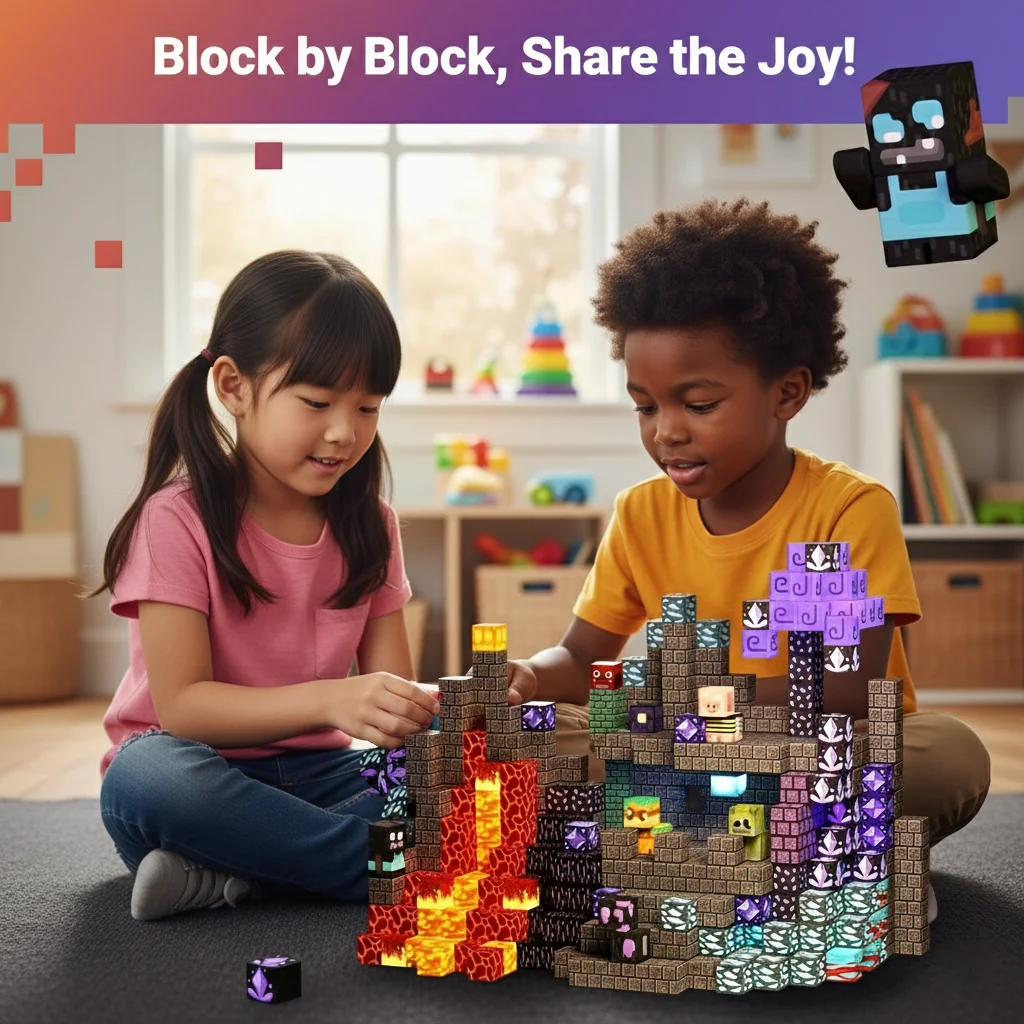 ตัวต่อแม่เหล็ก ชุดโลกเหมืองแร่ โลกถ้ำแม่เหล็ก ของเล่นตัวต่อแบบลูกบาศก์ ชุด STEM เสริมพัฒนาการ ของขวัญที่ดีที่สุดสำหรับเด็กชาย เด็กหญิง ปี 2025