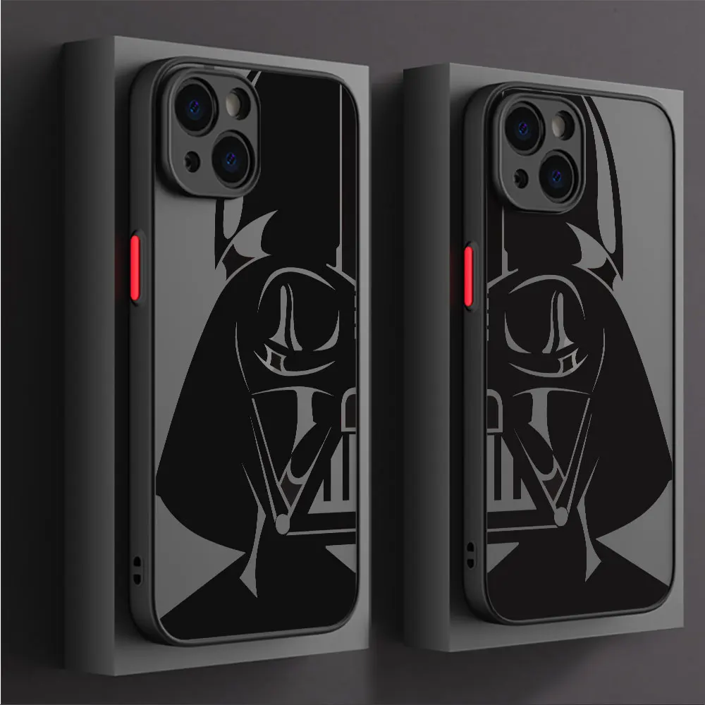 Case for Apple iPhone 11 14 15 Pro Max 13 12 Mini 7 8 Plus XR X 6 6S XS SE Phone Cover Black Matte Funda Disney Cool Star Wars