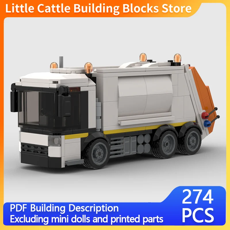 City Car Model MOC Building Bricks Garbage Recycling Truck Modular Technology Gifts Holiday Assemble Children Toys Suit