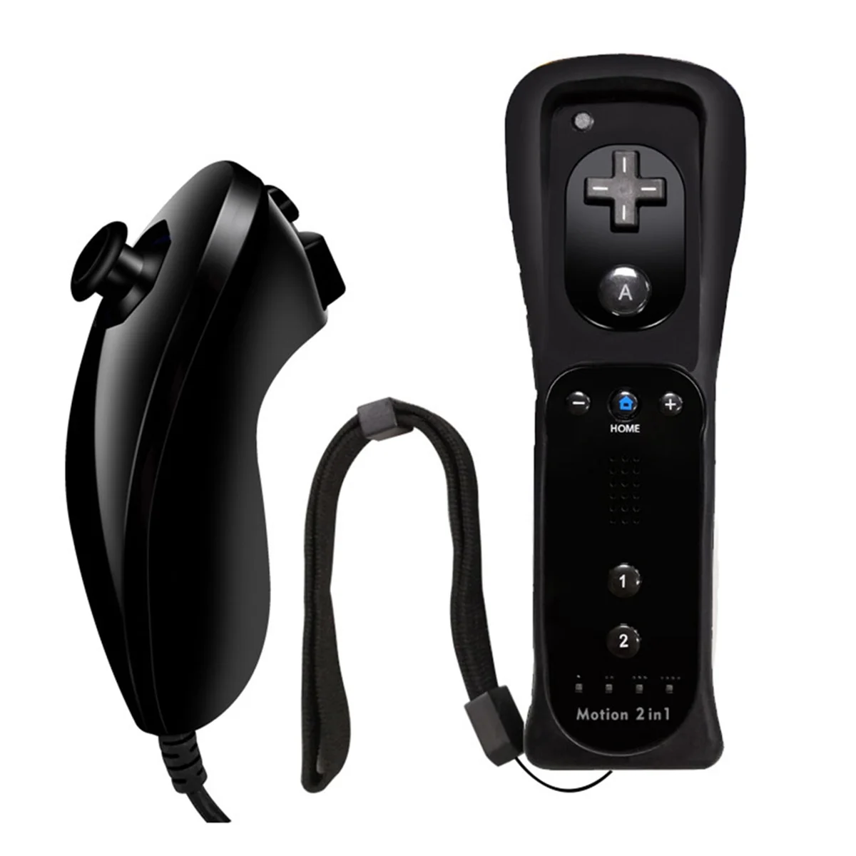 

Bluetooth Gamepad for Wii / Wii U Console Wireless Remote Controller with Motion Plus, Nunchuck, and Wrist Strap B