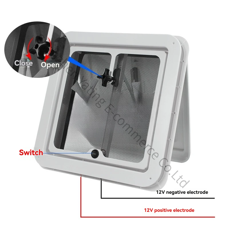 RV Trailer Ventilation Cover, Base with Motor, RV Vent, Trailer Camper Exhaust Fan, Ventilation Fan