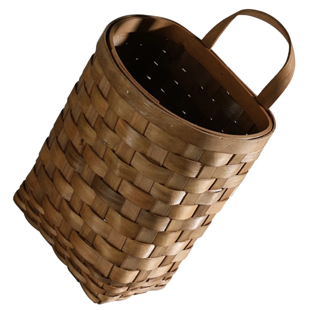 

Wooden Wall Flower Basket Hanging Baskets Wicker Decorate Hand Woven Floral Baby