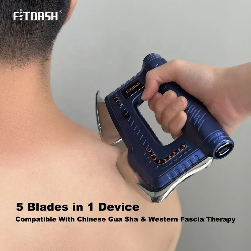 Imagem -04 - Fitdash-elétrico Gua Sha Raspador Massageador Fascial Vibração Faca Luz Vermelha Nível de Calor Dispositivo de Massagem