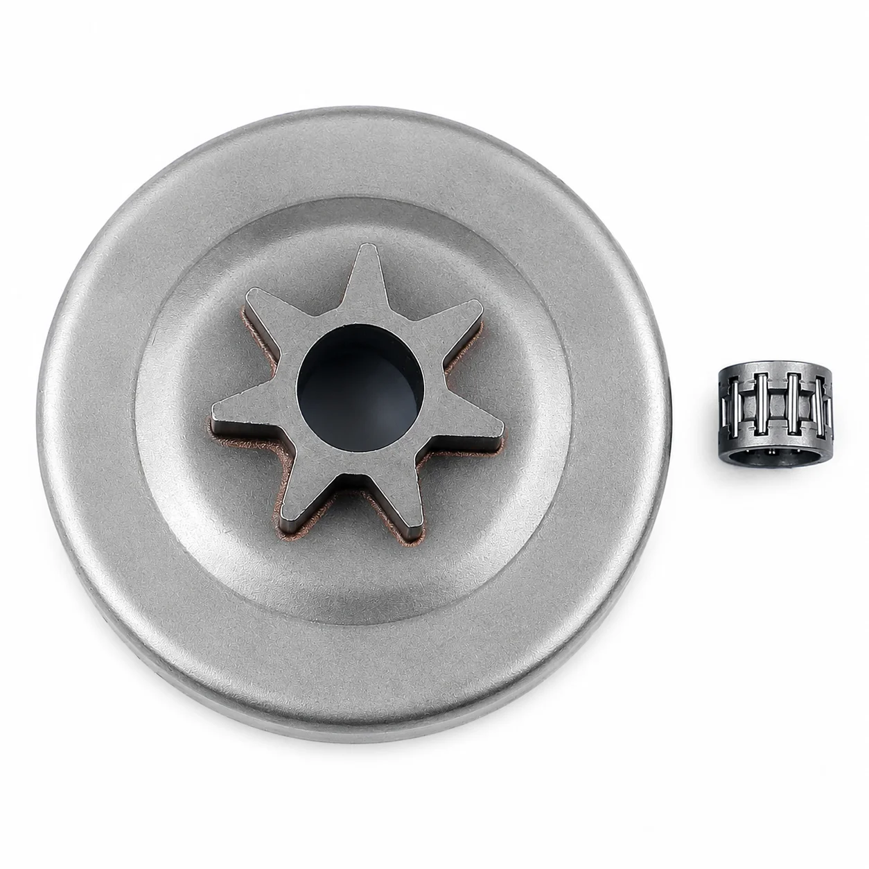 325-7T Clutch Drum Sprocket w/ Needle Bearing For Stihl 017 018 MS170 MS180, OEM 1123 640 2074, Replacement Chainsaw Part