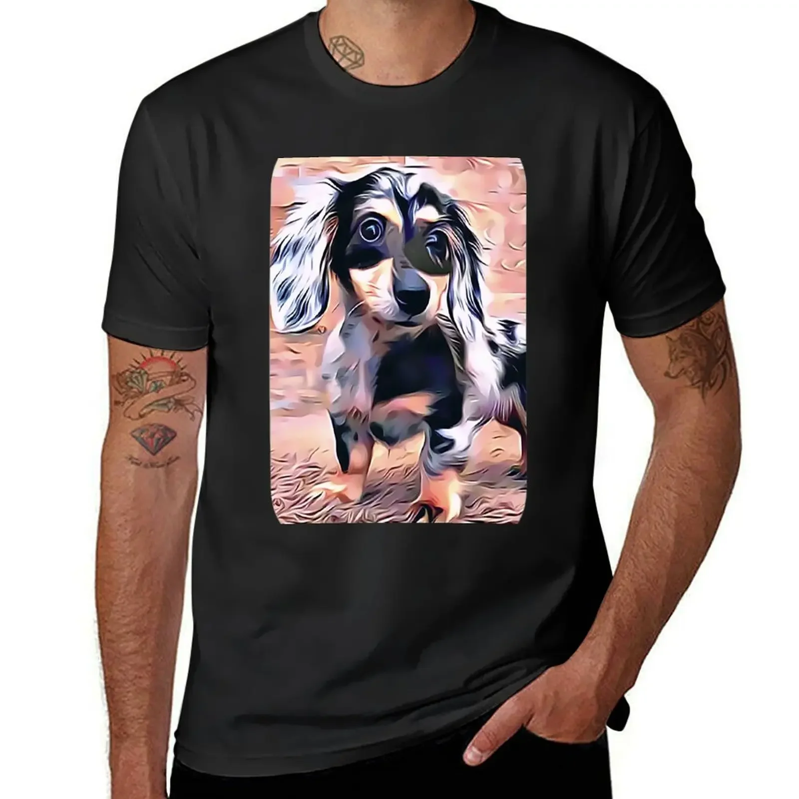 

Long Haired Dachshund T-Shirt Aesthetic clothing anime clothes sports fans funny t shirts for men