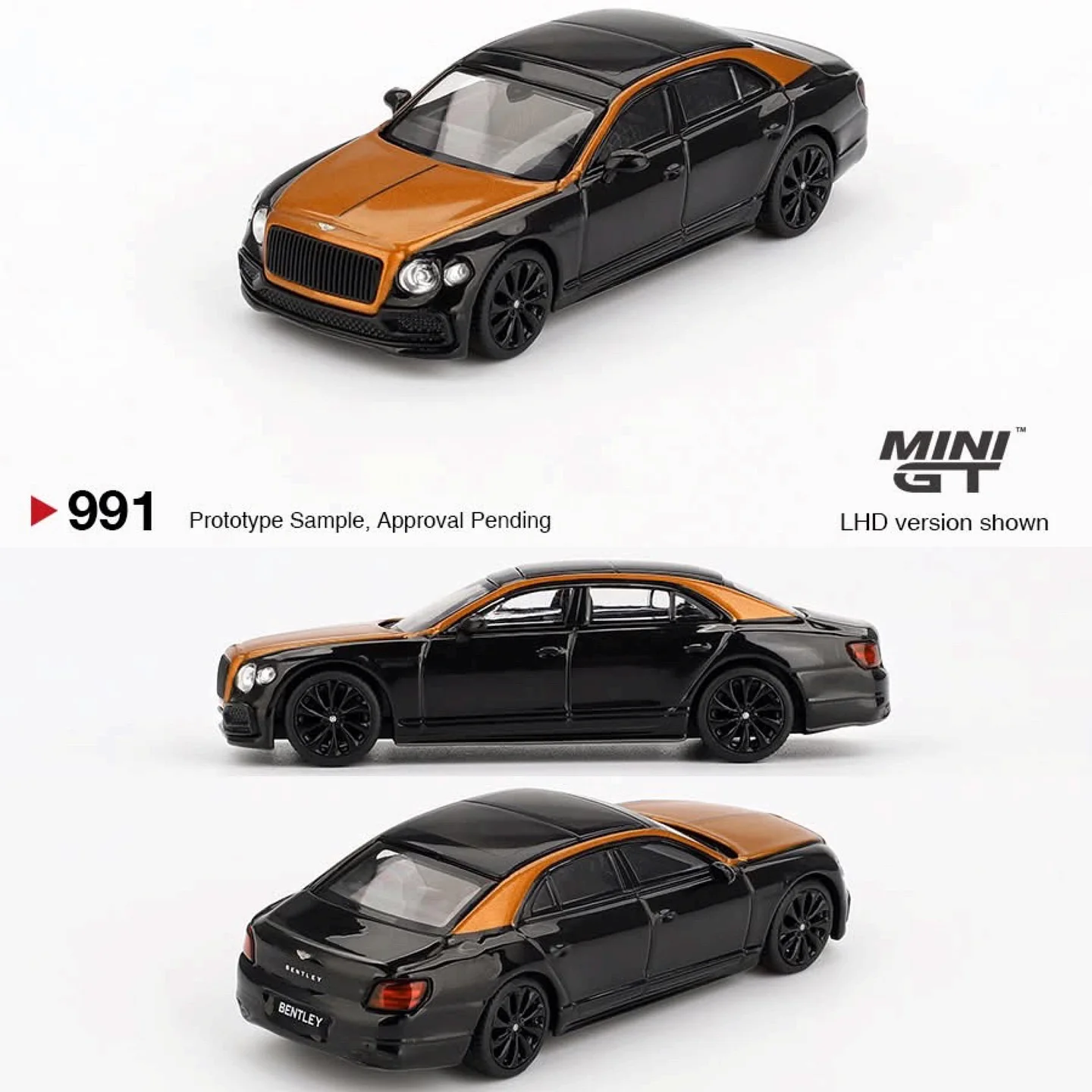 MINIGT 1/64 Bentley Flying Spur Orange Flame / Onyx MGT00991-CH Car Alloy Toys Motor Vehicle Diecast Metal Model for Children