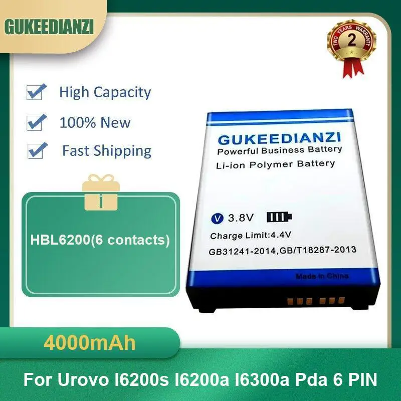 Battery For Urovo I6200s I6200a I6300a 6 PIN i6080 cBK2800 DBK2800
