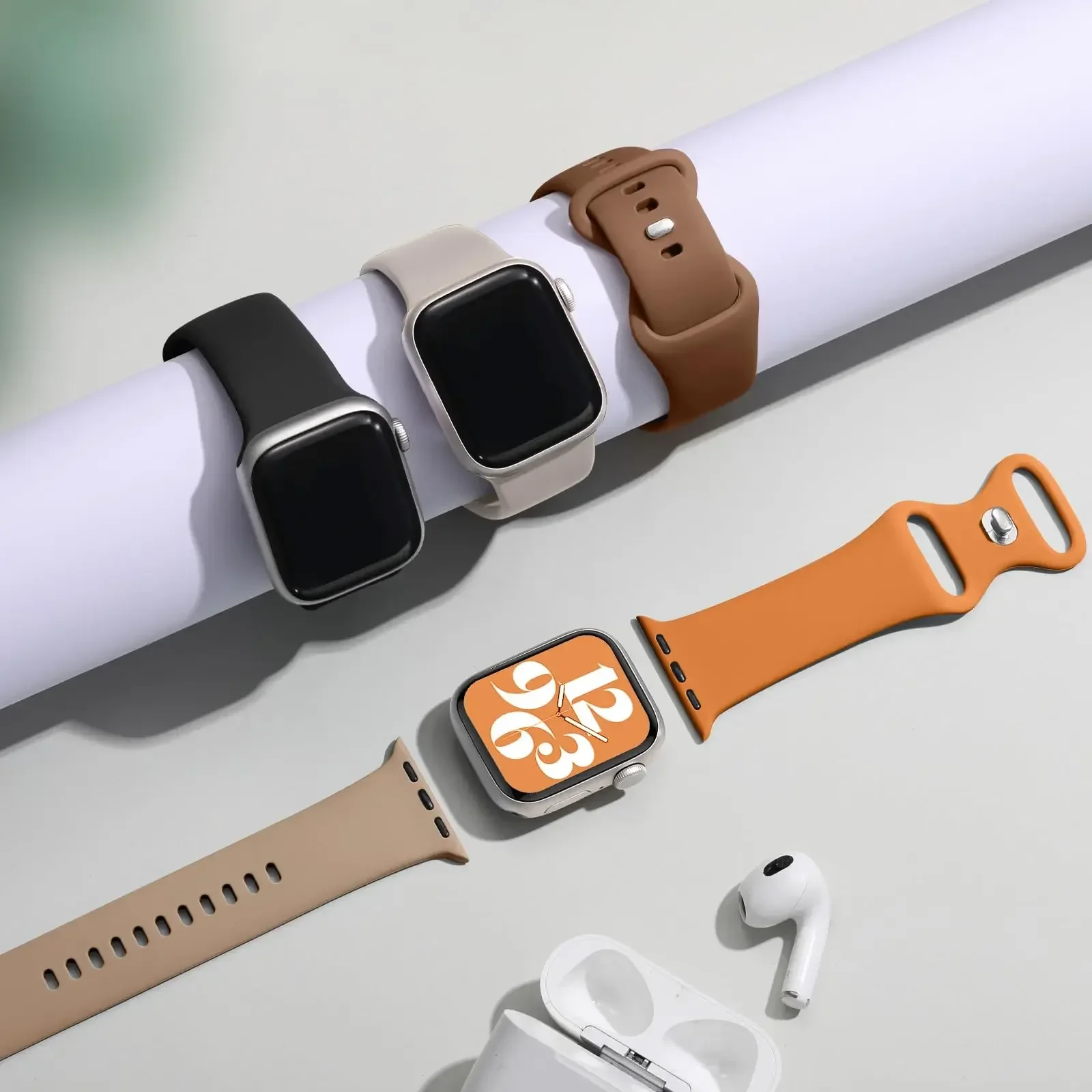 Silicone Strap for Apple Watch Band 44mm 40mm 45mm 41mm 4mm 46mm 38 MM Bracelet Iwatch Series 8 7 SE 4 5 6 9 10 Ultra 3 2 1 49MM