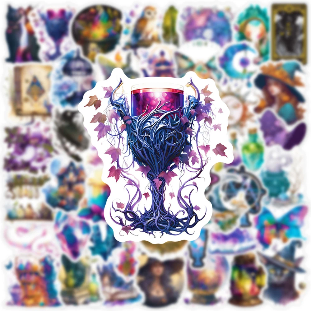10/30/50 Stück Gothic Magic Witch Cartoon Aufkleber Ästhetische Kunst DIY Skateboard Laptop Gepäck Auto Vintage Dekoration Aufkleber Packs